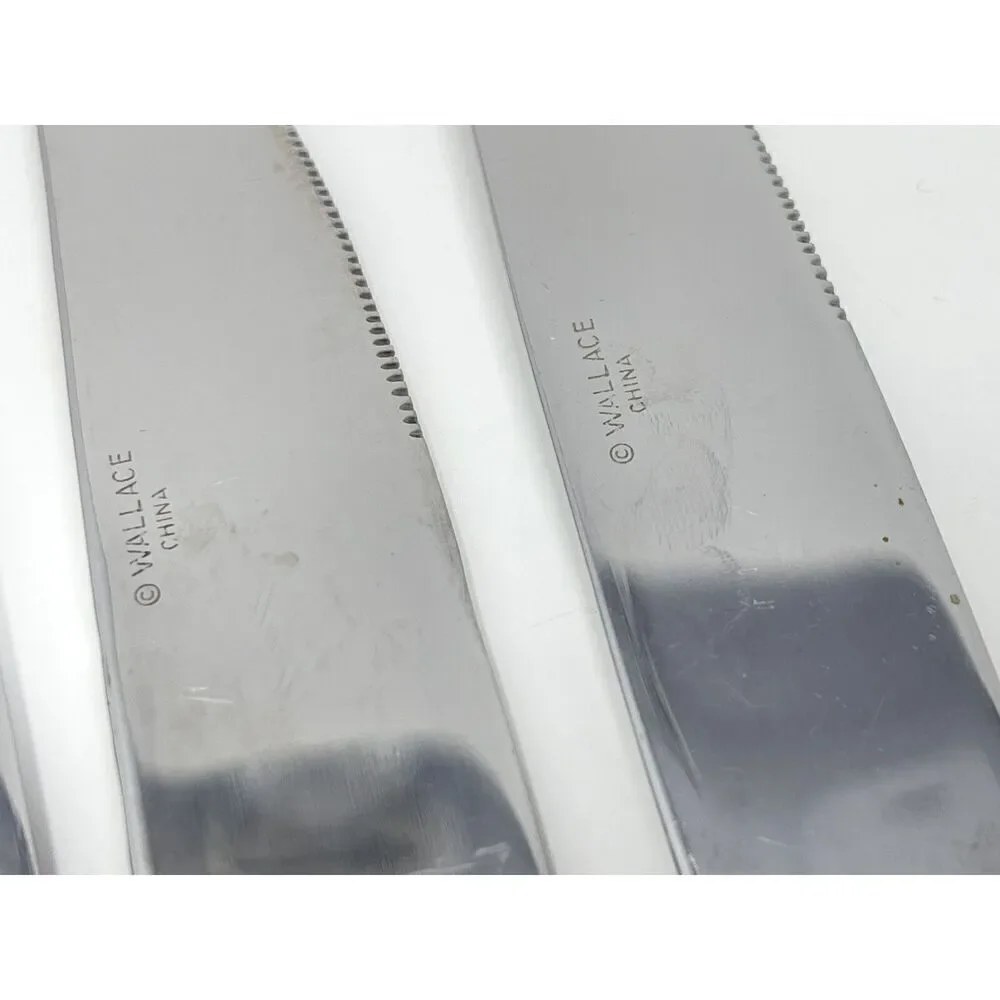 Wallace NAPOLI Glossy Dinner Knives 8 7/8” Stainless Flatware Set Of 4
